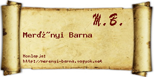 Merényi Barna névjegykártya