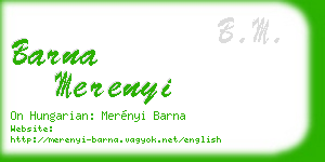 barna merenyi business card